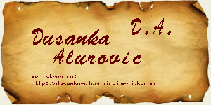 Dušanka Alurović vizit kartica